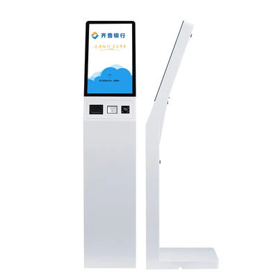 Kim loại 22 inch thông tin màn hình cảm ứng Kiosk hệ thống xếp hàng với máy in biên lai