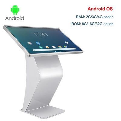 Màn hình cảm ứng đứng trên sàn 4K Chiếc ki-ốt kỹ thuật số Màn hình cảm ứng dung lượng 50 inch
