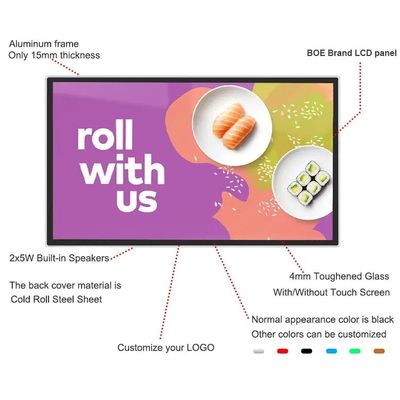 Màn hình cảm ứng kỹ thuật số dạng ki-ốt treo tường 43 inch với bộ nhớ SSD 128GB và màn hình cảm ứng điện dung