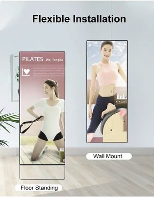 43 Inch Gương Thông Minh Tập Thể Dục với Android 7.1 RK3288 và Màn Hình Quảng Cáo LCD Tùy Chỉnh Độ Sáng