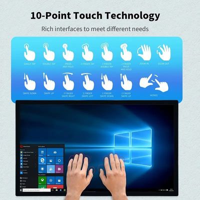 43 Inch Độ sáng cao màn hình cảm ứng dung lượng màn hình hiển thị công nghiệp