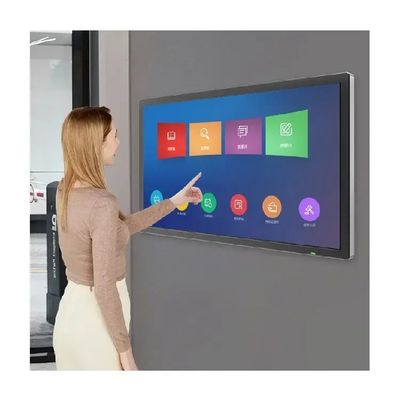 50 Inch tường gắn màn hình cảm ứng hồng ngoại màn hình PC Ultra Narrow Edge cổng HDMI