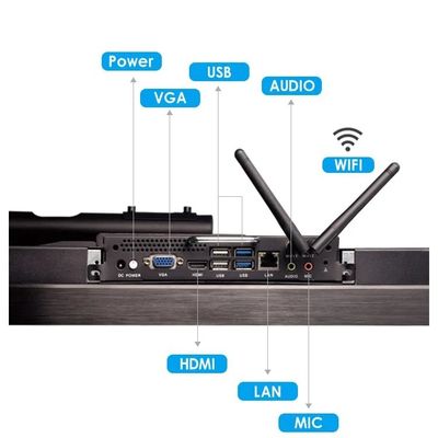 Màn hình cảm ứng thông minh 55 inch màn hình tương tác phẳng với tỷ lệ khung hình 16: 9 và cảm ứng 10 điểm