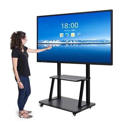 Màn hình cảm ứng hồng ngoại thông minh 75 inch màn hình cảm ứng tương tác bảng phẳng ROHS được phê duyệt cho phòng họp