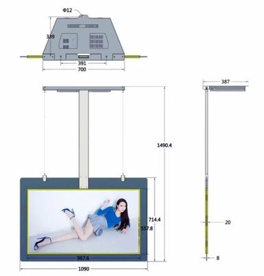 Màn hình kép 55 inch Màn hình LCD quảng cáo độ sáng cao Người chơi 1500 nits