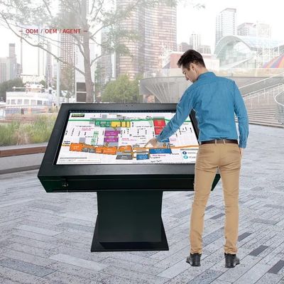 Màn hình cảm ứng ngoài trời Kiosk thông tin tương tác tất cả trong một đứng một mình 43 inch