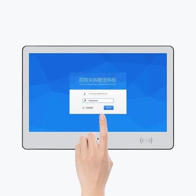 Màn hình cảm ứng tự phục vụ gắn tường 24 inch với đầu đọc thẻ IC và camera tùy chọn