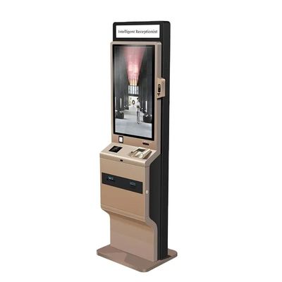 Đứng miễn phí 90W màn hình cảm ứng Kiosk tự phục vụ với hộp đèn LED và máy in nhiệt