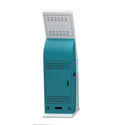 Kiosk màn hình cảm ứng 32 inch tự phục vụ với máy in A5 và máy quét mã vạch