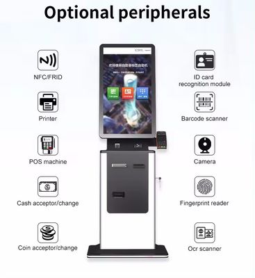 Kiosk tự phục vụ màn hình cảm ứng 32 inch với thương hiệu tùy chỉnh và tính năng đa chức năng