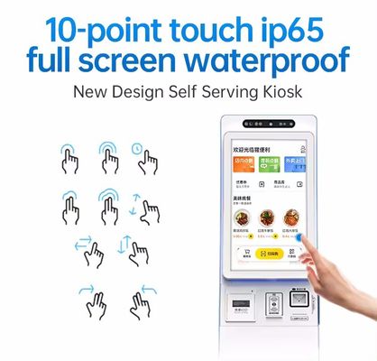 Kiosk tự phục vụ màn hình cảm ứng 22 inch / 32 inch với phần mềm tùy chỉnh và hỗ trợ nhiều thanh toán cho các trạm dịch vụ tự động