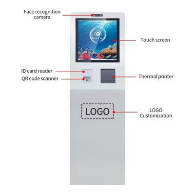 Màn hình cảm ứng kỹ thuật số Kiosk 19 inch với Bộ xử lý Intel Core I3 và Windows 10 cho Dịch vụ tự phục vụ tương tác