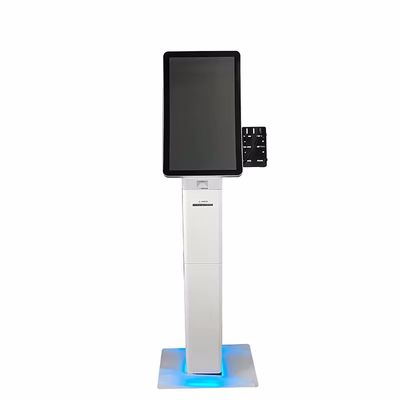 Kiosk kỹ thuật số màn hình cảm ứng với máy in biên lai và máy quét mã QR
