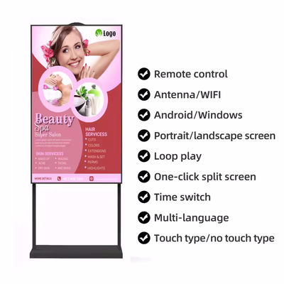 Màn hình quảng cáo độ sáng cao 43 inch với độ sáng 2000-3000 Nits và góc nhìn 178 ° cho biển báo kỹ thuật số đứng tự do