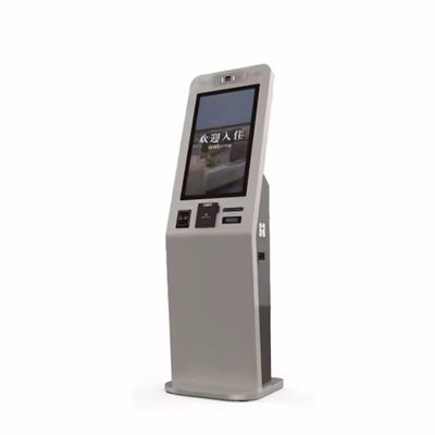 Kiosk tự kiểm tra màn hình cảm ứng với hệ thống phát hành thẻ rối loạn tích hợp, máy chấp nhận tiền mặt và giao diện đa ngôn ngữ