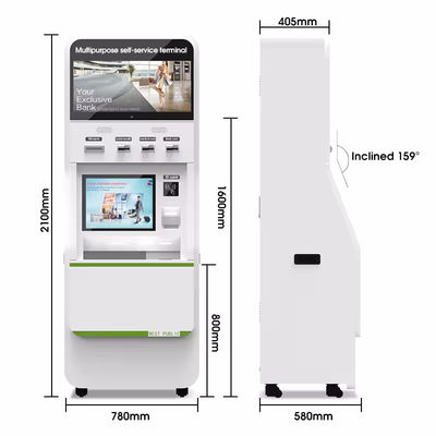 Kiosk tự phục vụ Windows 10 Android nâng cao với màn hình cảm ứng kép