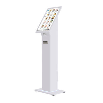Kiosk tự kiểm tra với trình đọc thẻ nhận dạng mã QR, hệ điều hành Windows 10 và đèn LED tùy chỉnh để kiểm tra khách hàng hiệu quả