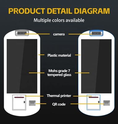 21.5 Inch Touchscreen Wall Mounted Self Ordering Kiosk with Multi-language Support and Cashless Payment Terminal