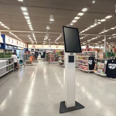 Kiosk tự đặt hàng màn hình LCD 32 inch với máy in biên lai và tùy chỉnh thực đơn cho nhà hàng