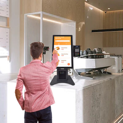 21.5 inch tự đặt hàng Kiosk với hỗ trợ đa ngôn ngữ và Metal Case Toughened Glass Panel