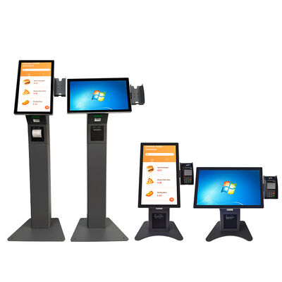 21.5 inch tự đặt hàng Kiosk với hỗ trợ đa ngôn ngữ và Metal Case Toughened Glass Panel