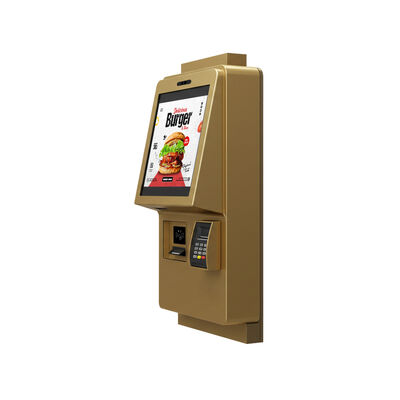 Kiosk tự đặt hàng màn hình cảm ứng dung lượng 24 inch với độ phân giải 1920X1080 và thiết kế gắn tường để đặt hàng thực phẩm trong nhà