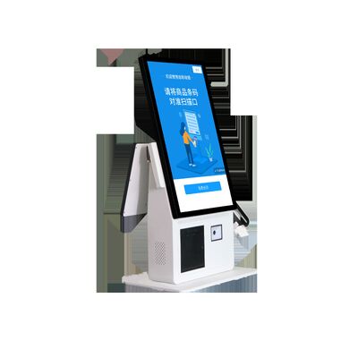 POS Kiosk Hệ thống tất cả trong một với màn hình cảm ứng dung lượng Máy in nhiệt 80mm và máy đọc thẻ NFC để tự phục vụ thanh toán