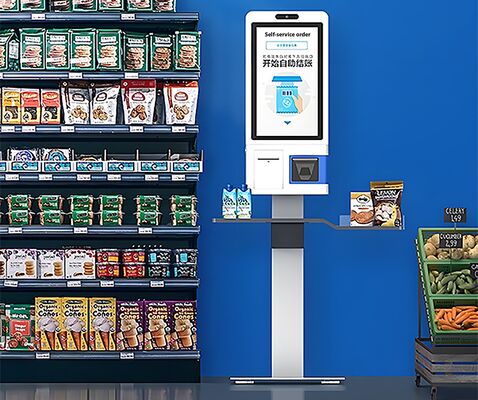 POS Kiosk Hệ thống tất cả trong một với màn hình cảm ứng dung lượng Máy in nhiệt 80mm và máy đọc thẻ NFC để tự phục vụ thanh toán