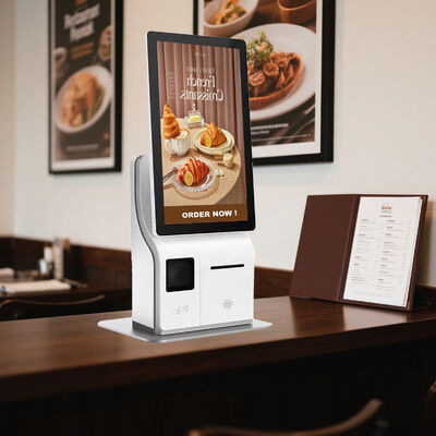 Estar Desktop 15.6 "/21.5" Kiosk tự thanh toán với nhận dạng khuôn mặt và Intel Core I3 / I5 / I7 để đặt hàng thức ăn nhanh