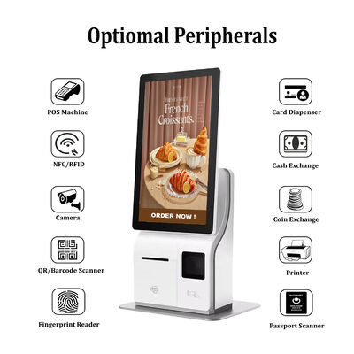 Estar Desktop 15.6 "/21.5" Kiosk tự thanh toán với nhận dạng khuôn mặt và Intel Core I3 / I5 / I7 để đặt hàng thức ăn nhanh