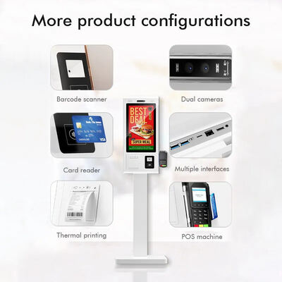 32 Inch Self Ordering Kiosk with 10-Point Capacitive Touch and Multiple Interfaces for Fast Food Restaurants