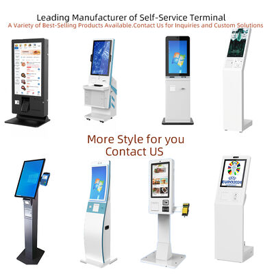 Kiosk tự thanh toán với màn hình cảm ứng 10 điểm có dung lượng Máy chấp nhận tiền mặt và máy phát thẻ màn hình LCD TFT