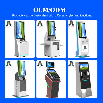 Kiosk tự kiểm tra khách sạn với thanh toán mã QR và màn hình cảm ứng để tự phục vụ trên sàn