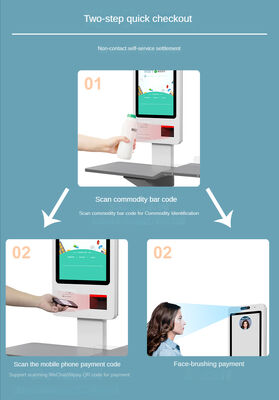 24 inch Capacitive Touch 10 Point Self Service Kiosk với cài đặt đứng trên sàn cho các cửa hàng không người lái