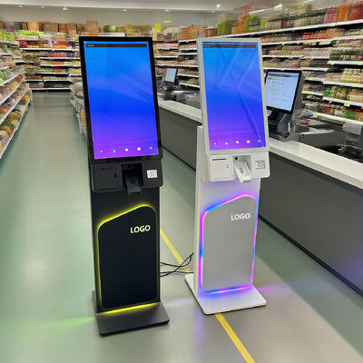 Kiosk Tự Phục Vụ Màn Hình Cảm Ứng Đứng Sàn 27/32 Inch Độ Phân Giải 1920X1080 Dùng Cho Tự Đặt Hàng và Sử Dụng Tương Tác