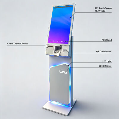 Kiosk Tự Phục Vụ Màn Hình Cảm Ứng Đứng Sàn 27/32 Inch Độ Phân Giải 1920X1080 Dùng Cho Tự Đặt Hàng và Sử Dụng Tương Tác