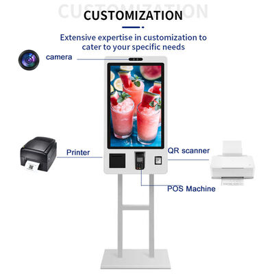 Kiosk màn hình cảm ứng đứng trên sàn với độ phân giải 2K / 4K và tuổi thọ 60.000 giờ cho các ứng dụng tự phục vụ