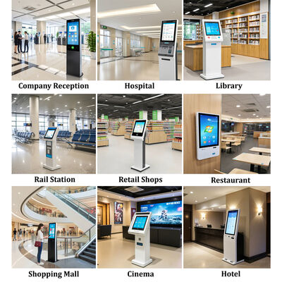 Wall Mounted Hotel Kiosk with 1920x1080 Resolution Touch Screen and Thermal Printer for Self Check-in