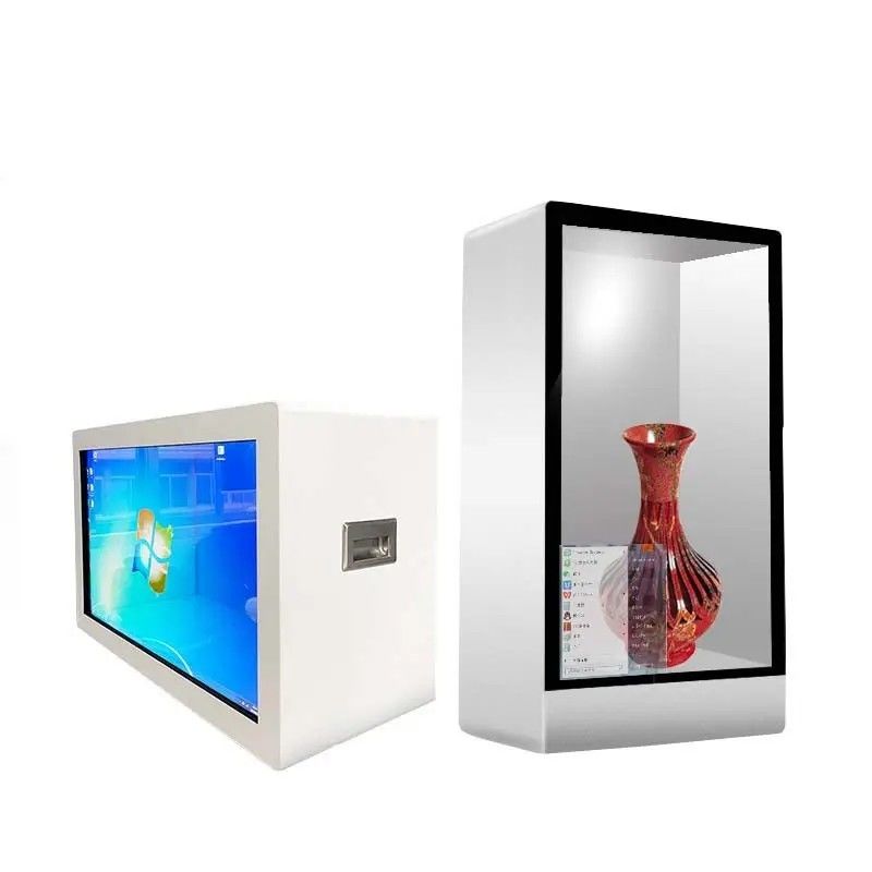 55 Inch Tủ trưng bày LCD trong suốt với độ phân giải 1920x1080 và màn hình cảm ứng 10 điểm