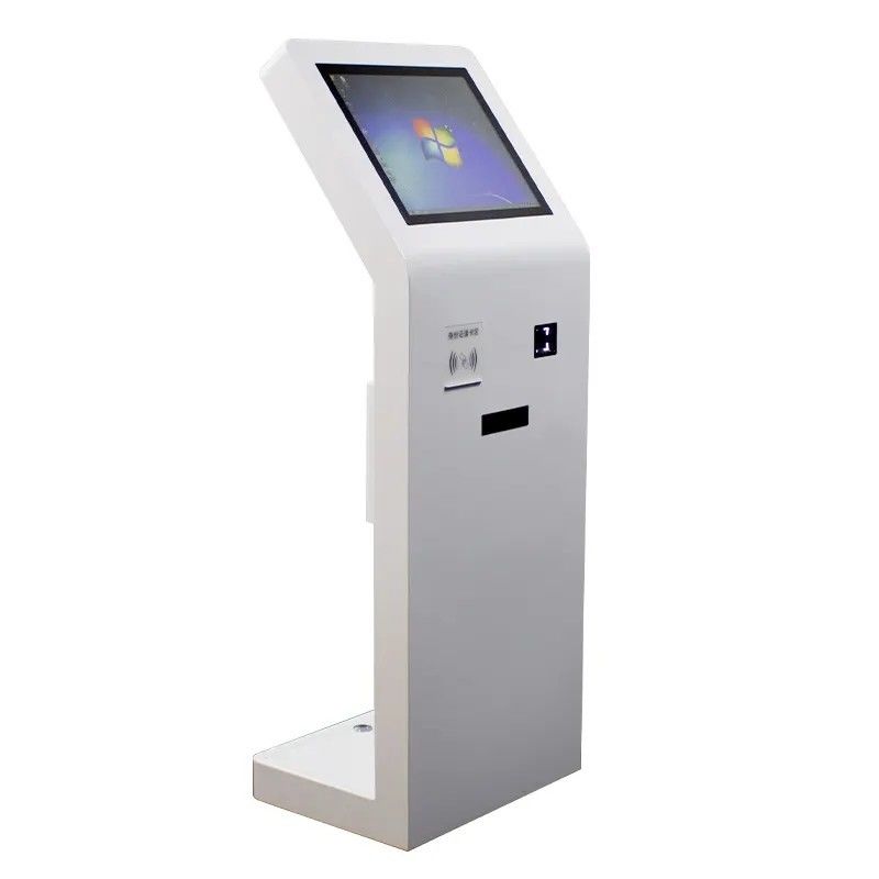 Sàn đứng màn hình cảm ứng Kiosk 21,5 Inch Với IC Card Reader QR Code Scanner