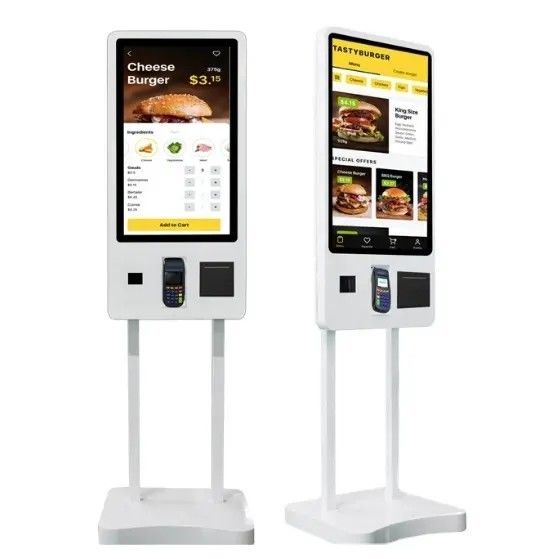 Màn hình cảm ứng kỹ thuật số Kiosk 32 inch với hệ điều hành Windows 10 và vỏ kim loại cho dịch vụ tự phục vụ tương tác