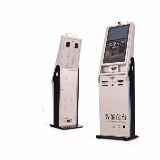 Kiosk tự kiểm tra nhận dạng khuôn mặt với ID tùy chỉnh và màn hình cảm ứng 27 inch để kiểm tra liền mạch