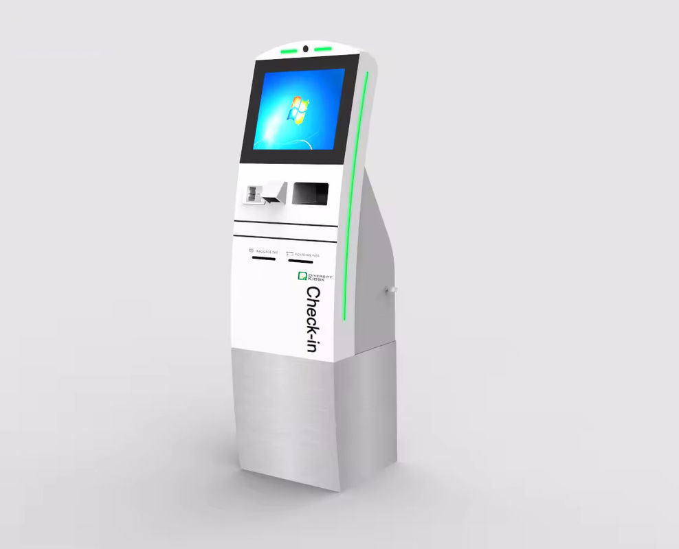 Kiosk màn hình cảm ứng 19 inch với Windows 10 và máy quét mã vạch cho hệ thống POS tự phục vụ