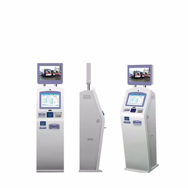 Kiosk tự phục vụ 110-240V AC Với nhận dạng khuôn mặt logo tùy chọn và đọc thẻ không tiếp xúc