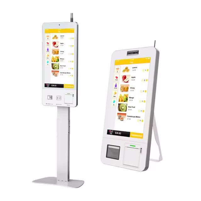Máy chấp nhận tiền mặt tường và bàn tự đặt hàng Kiosk với hệ thống POS