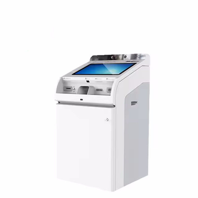 Kiosk tự kiểm tra Intel Core tiên tiến với màn hình cảm ứng và máy chấp nhận tiền mặt