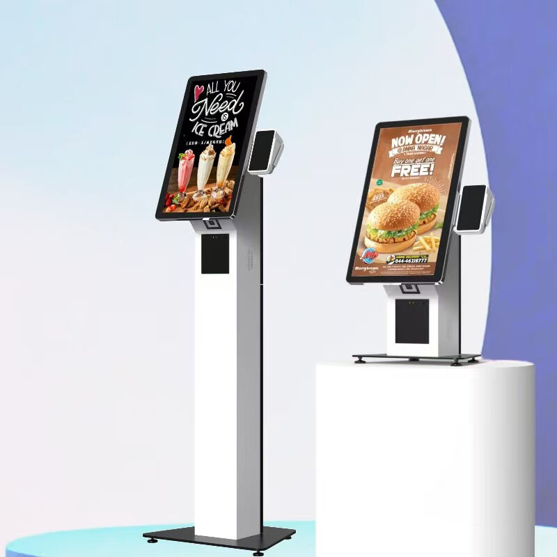 Kiosk tự đặt hàng màn hình LCD 32 inch với máy in biên lai và tùy chỉnh thực đơn cho nhà hàng