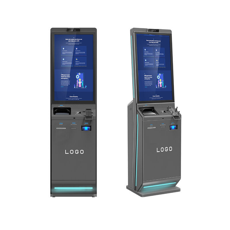 32-inch Capacitive Touch Screen Self Service Kiosk with Facial Recognition and Floor Standing Design for Hotel Check-in